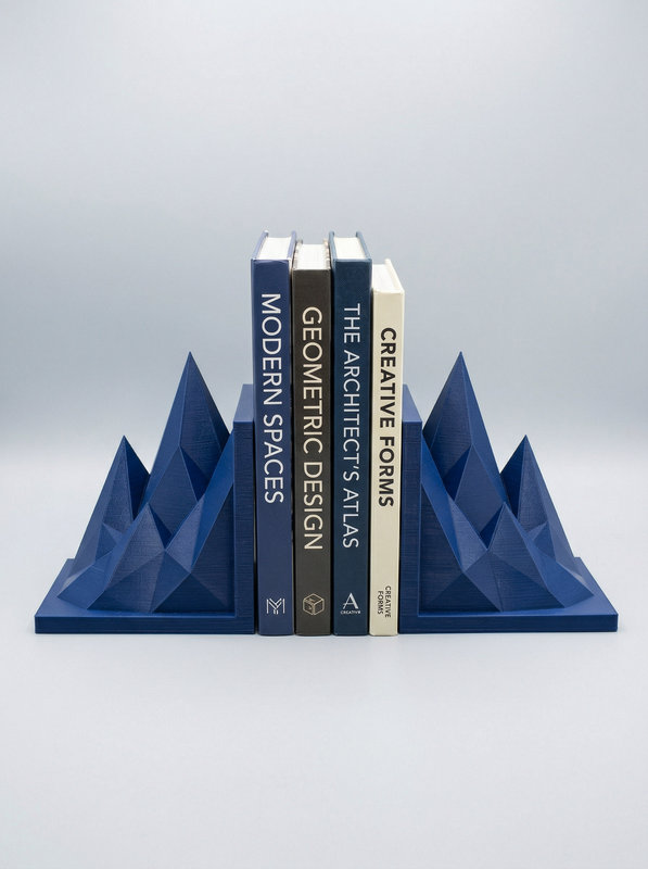 Mountain Peak Bookends in Navy