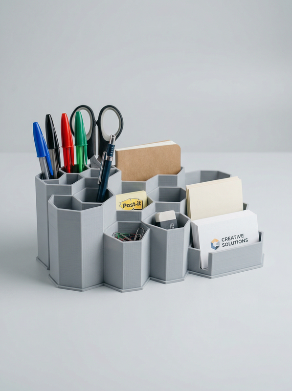 Honeycomb Desk Organizer in Gray
